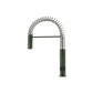 Flusso Faucets Klassiker Dixie 20" Single Hole Dark Green Semi-Professional Stainless Steel Pull-Down Kitchen Faucet With Dual Function Sprayer