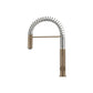 Flusso Faucets Klassiker Dixie 20" Single Hole Dark Tan Semi-Professional Stainless Steel Pull-Down Kitchen Faucet With Dual Function Sprayer