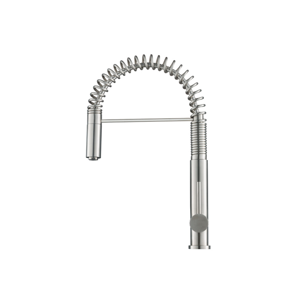 Flusso Faucets Klassiker Dixie 20" Single Hole Flusso Faucets Green Semi-Professional Stainless Steel Pull-Down Kitchen Faucet With Dual Function Sprayer