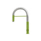 Flusso Faucets Klassiker Dixie 20" Single Hole Flusso Faucets Green Semi-Professional Stainless Steel Pull-Down Kitchen Faucet With Dual Function Sprayer