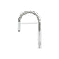 Flusso Faucets Klassiker Dixie 20" Single Hole Gloss White Semi-Professional Stainless Steel Pull-Down Kitchen Faucet With Dual Function Sprayer
