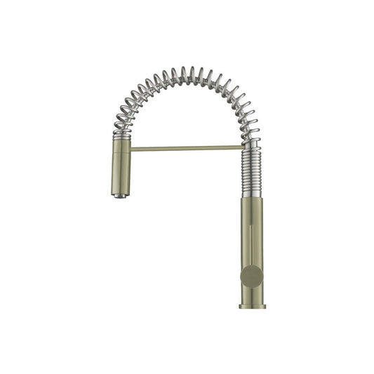 Flusso Faucets Klassiker Dixie 20" Single Hole Light Verde Semi-Professional Stainless Steel Pull-Down Kitchen Faucet With Dual Function Sprayer