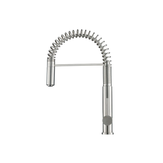 Flusso Faucets Klassiker Dixie 20" Single Hole Navy Blue Semi-Professional Stainless Steel Pull-Down Kitchen Faucet With Dual Function Sprayer