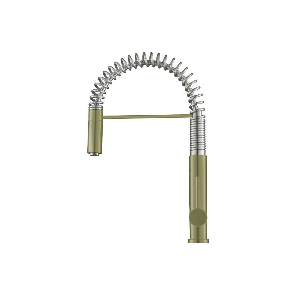 Flusso Faucets Klassiker Dixie 20" Single Hole Steel Gray Semi-Professional Stainless Steel Pull-Down Kitchen Faucet With Dual Function Sprayer