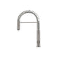 Flusso Faucets Klassiker Dixie 20" Single Hole Steel Gray Semi-Professional Stainless Steel Pull-Down Kitchen Faucet With Dual Function Sprayer