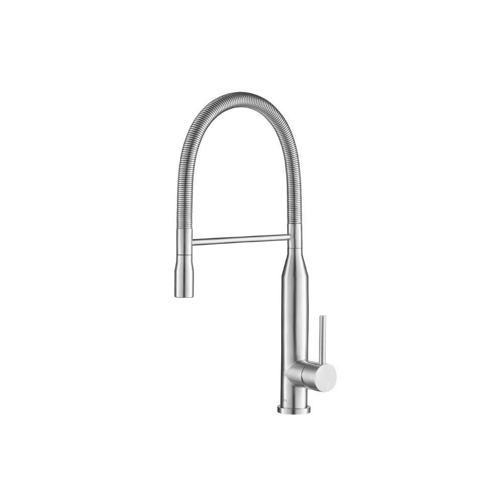 Flusso Faucets Klassiker Glatt 21" Matte Black Semi-Professional Stainless Steel Pull-Down Kitchen Faucet With Dual Function Sprayer