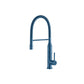 Flusso Faucets Klassiker Glatt 21" Single Hole Blue Platinum Semi-Professional Stainless Steel Pull-Down Kitchen Faucet With Dual Function Sprayer
