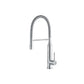 Flusso Faucets Klassiker Glatt 21" Single Hole Gloss White Semi-Professional Stainless Steel Pull-Down Kitchen Faucet With Dual Function Sprayer