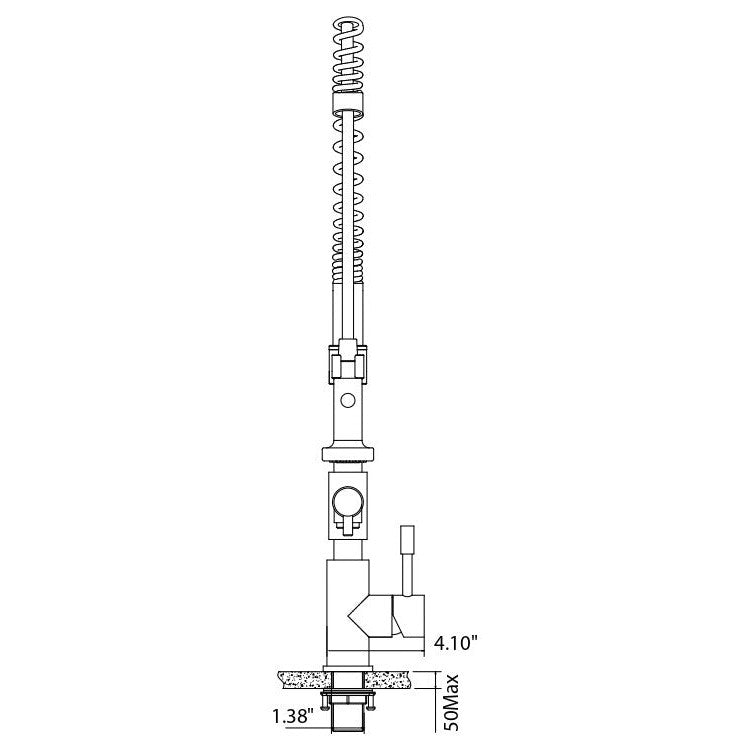 Flusso Faucets Klassiker Professio-F 27" Single Hole Dual-Function Stainless Steel Pull-Down Kitchen Faucet With Pot Filler