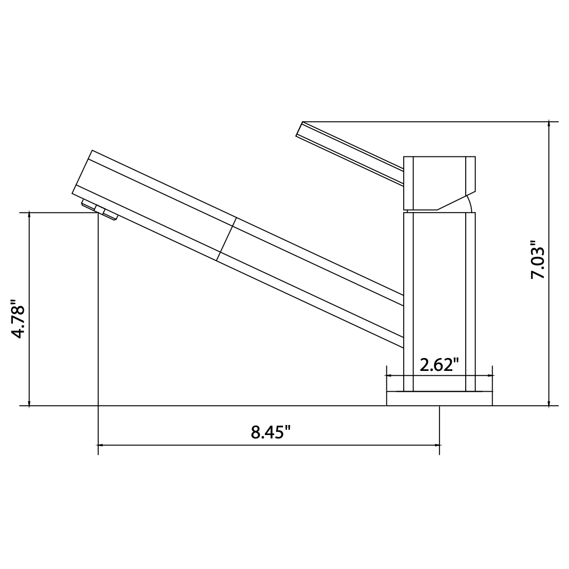 Flusso Faucets Klassiker Smallie 7" Single Hole Gunmetal Gray Stainless Steel Kitchen Faucet With Pull-Out Sprayer