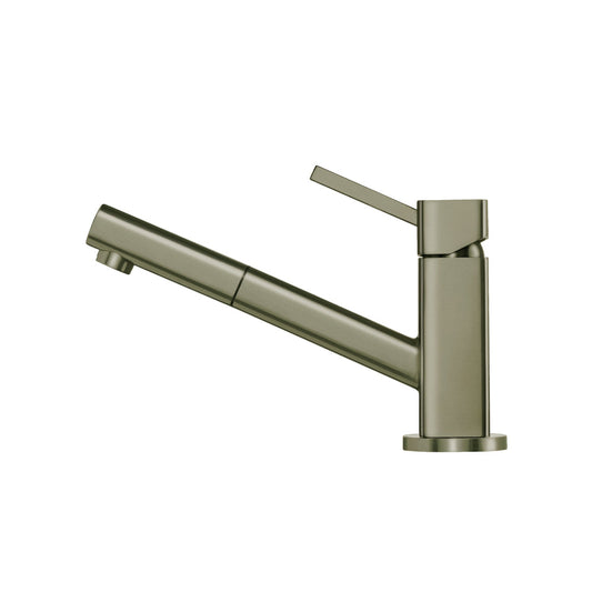 Flusso Faucets Klassiker Smallie 7" Single Hole Light Verde Stainless Steel Kitchen Faucet With Pull-Out Sprayer