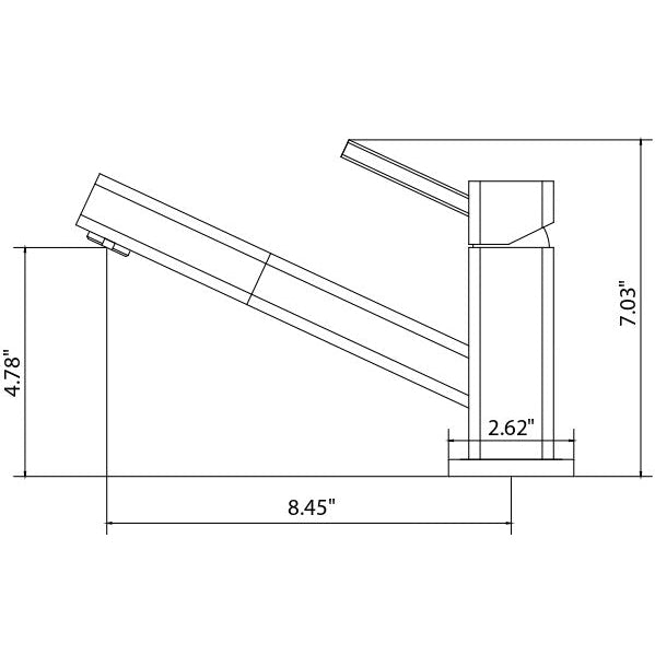 Flusso Faucets Klassiker Smallie 7" Single Hole Stainless Steel Kitchen Faucet With Pull-Out Sprayer
