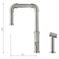 Flusso Faucets Klassiker Tanz 16" Single Hole Stainless Steel Kitchen Faucet With Side Sprayer