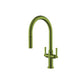 Flusso Faucets Klassiker Velox 17" Single Hole Flusso Faucets Green Pull-Down Kitchen Faucet With Two Handle and Dual Function Sprayer