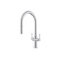 Flusso Faucets Klassiker Velox 17" Single Hole Gloss White Pull-Down Kitchen Faucet With Two Handle and Dual Function Sprayer