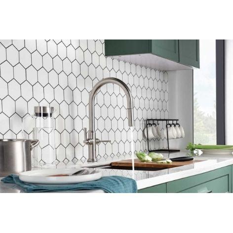 Flusso Faucets Klassiker Velox 17" Single Hole Matte Black Stainless Steel Pull-Down Kitchen Faucet With Two Handle and Dual Function Sprayer