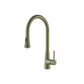 Flusso Faucets Klassiker Zest 18" Single Hole Army Green Stainless Steel Pull-Down Kitchen Faucet With Dual Function Sprayer