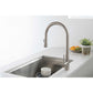 Flusso Faucets Klassiker Zest 18" Single Hole Blue Platinum Stainless Steel Pull-Down Kitchen Faucet With Dual Function Sprayer