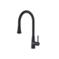 Flusso Faucets Klassiker Zest 18" Single Hole Dark Gray Stainless Steel Pull-Down Kitchen Faucet With Dual Function Sprayer