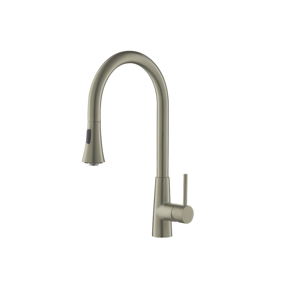 Flusso Faucets Klassiker Zest 18" Single Hole Light Verde Stainless Steel Pull-Down Kitchen Faucet With Dual Function Sprayer