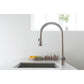 Flusso Faucets Klassiker Zest 18" Single Hole Matte Black Stainless Steel Pull-Down Kitchen Faucet With Dual Function Sprayer