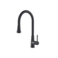 Flusso Faucets Klassiker Zest 18" Single Hole Rock Gray Stainless Steel Pull-Down Kitchen Faucet With Dual Function Sprayer