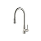 Flusso Faucets Klassiker Zest 18" Single Hole Stainless Steel Pull-Down Kitchen Faucet With Dual Function Sprayer