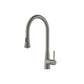 Flusso Faucets Klassiker Zest 18" Single Hole Steel Gray Stainless Steel Pull-Down Kitchen Faucet With Dual Function Sprayer