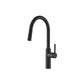 Flusso Faucets Klassiker Ziel 17" Single Hole Dark Gray Stainless Steel Pull-Down Kitchen Faucet With Dual Function Sprayer