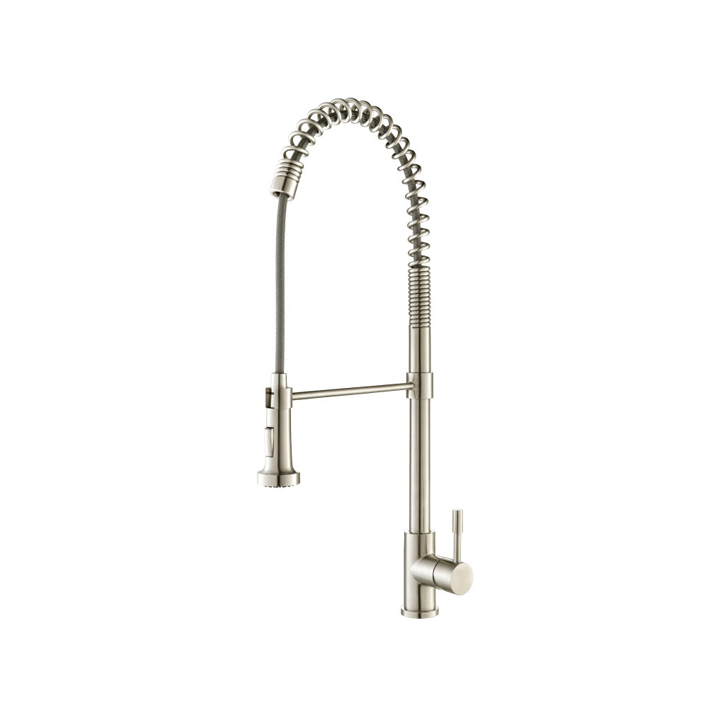 Flusso Faucets Matte Black Professio - S - Dual Spray Professional Stainless Steel Kitchen Faucet With Pull Out