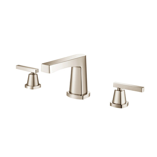 Flusso Faucets Polished Nickel PVD Three Hole 8" Widespread Two Handle Bathroom Faucet