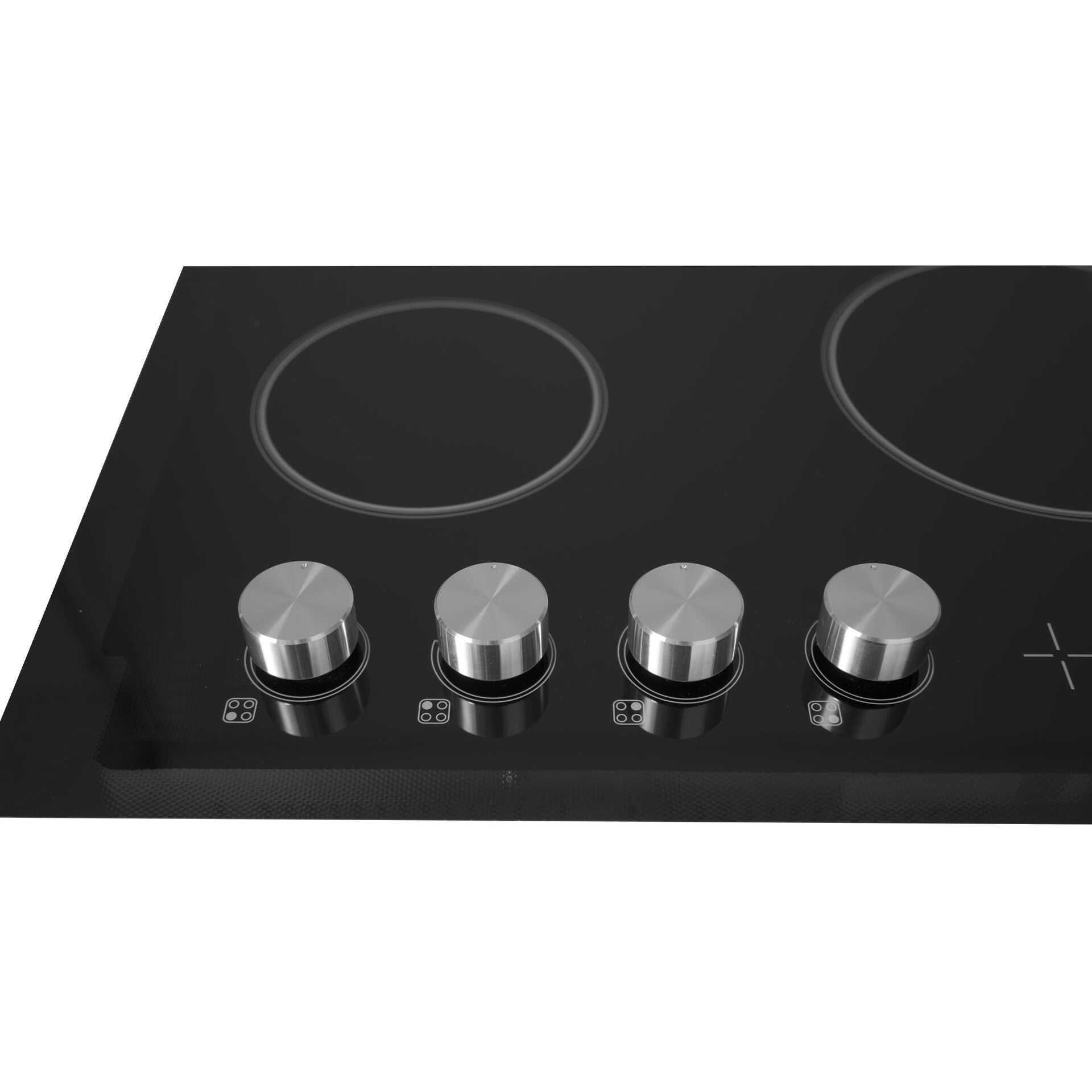 Forte 24" Black 4-Element Residential Ceramic Electric Cooktop With Hot Surface Indicator, and Knob Control