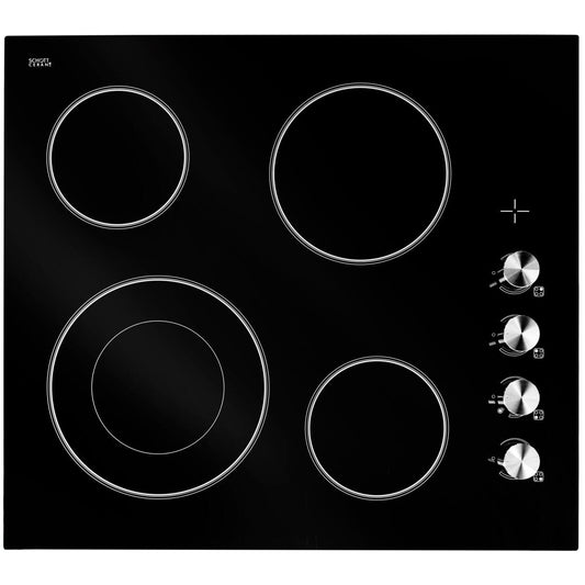 Forte 24" Black 4-Element Residential Ceramic Electric Cooktop With Hot Surface Indicator, and Knob Control