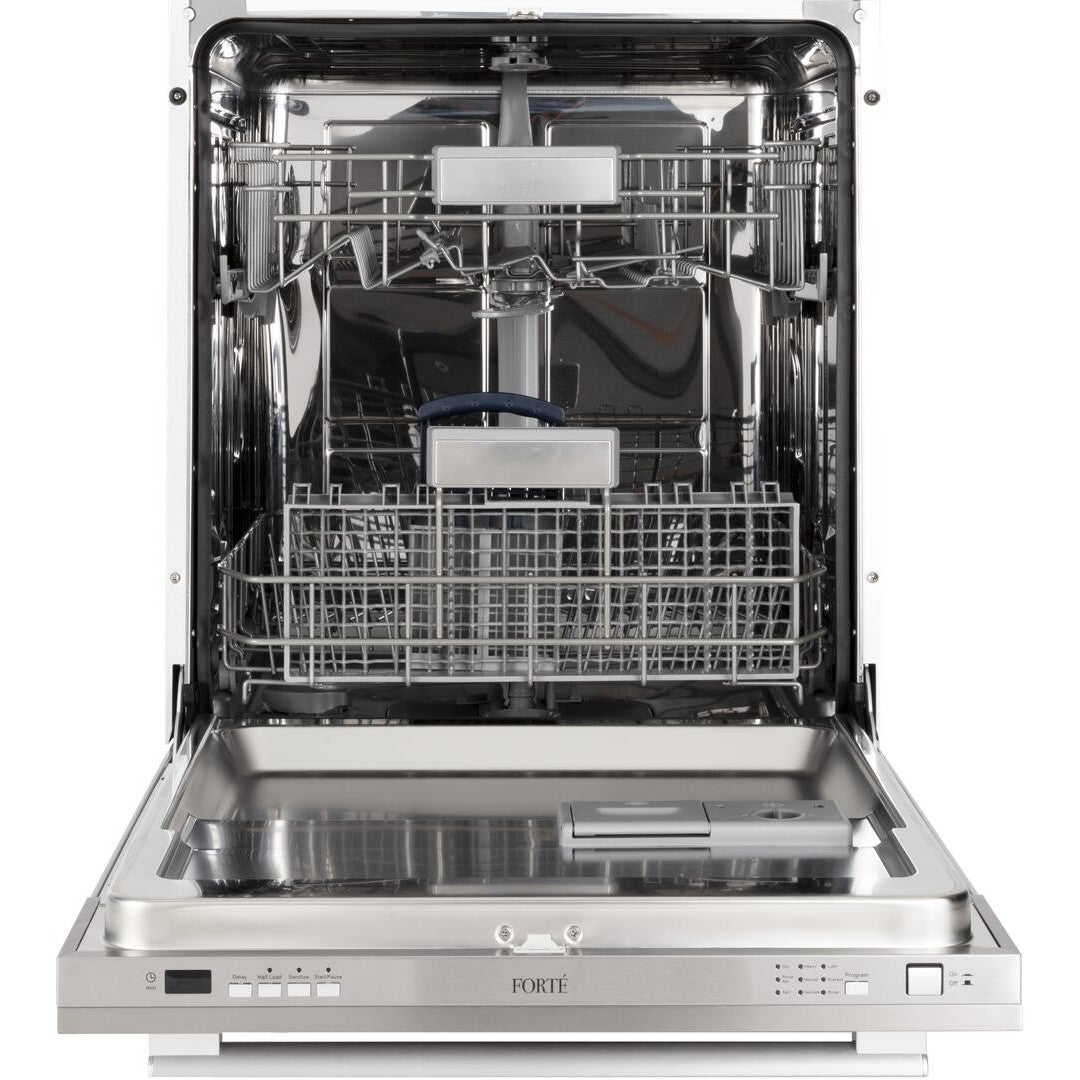 Forte 250 Series 24" Stainless Steel Double Drawer Fully Integrated Built-in Dishwasher With Stainless Steel Tub, and Removable Silverware Basket