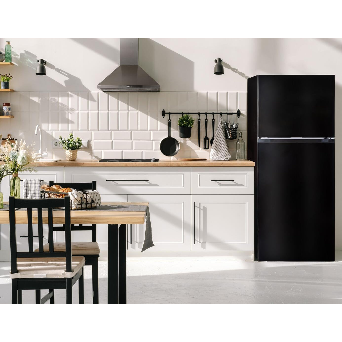 Forte 250 Series 28" 14.5 Cu. Ft. Black Counter Depth Top Freezer Refrigerator
