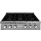 Forte 36" Stainless Steel LP Convertible Residential Natural Gas Rangetop Cooktop With 6 Sealed Italian Burners, Power Cord, Grate, Backsplash, and Conversion Kit