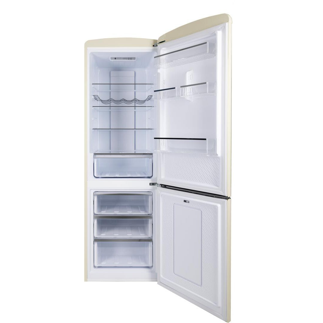 Forte 450 Series 24" 11.65 Cu. Ft. Cream Freestanding Bottom Freezer Retro Refrigerator