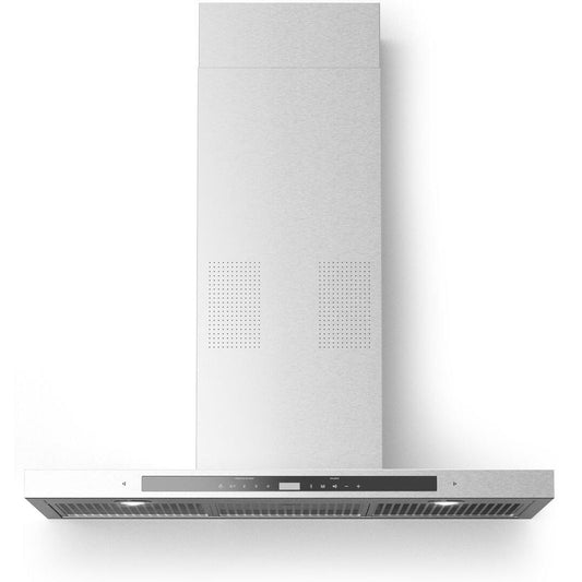 Forte Collegare 36" 600 CFM Convertible Residential Round Duct Stainless Steel Wall Mount Range Hood With Bluetooth i-Hood Music Player, Digital Integrated Radio, Chimney Extension, Recirculating Kit, Charcoal Filters, and LED Lighting