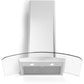 Forte Cortivo 30" 600 CFM Convertible Residential Round Duct Stainless Steel Wall Mount Range Hood With Chimney Extension, Recirculating Kit, Charcoal Filters, and LED Lighting