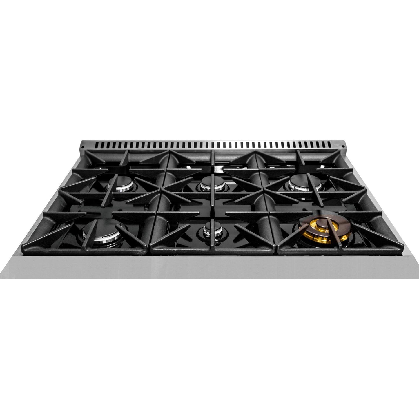 Forte FGR366BBB 36" 4.5 Cu. Ft. Single Oven Black Freestanding Natural Gas LP Convertible Residential Gas Range With Convertion Kit, Grate, Racks, Trays, and Back Splash