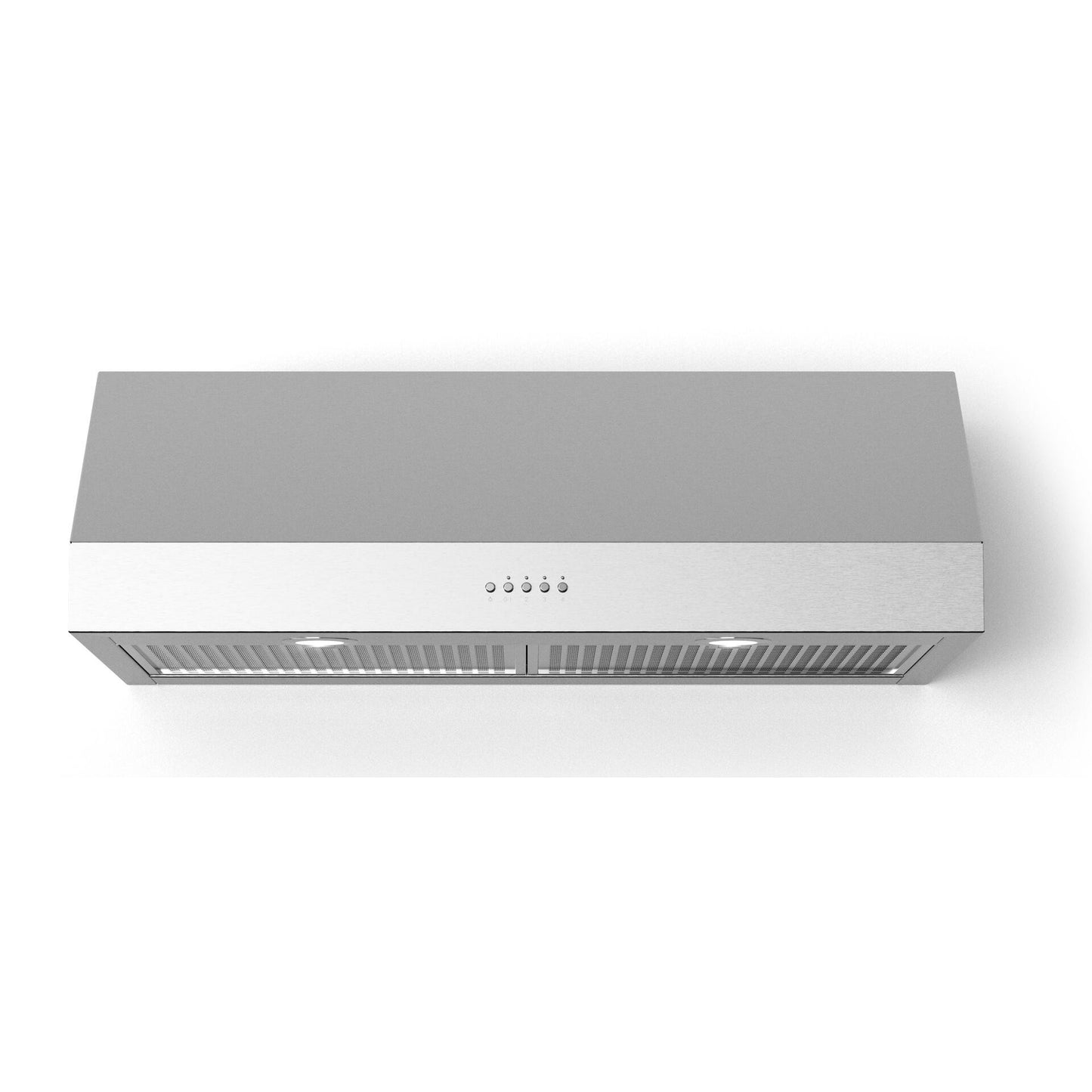 Forte Lucca 36" 600 CFM Convertible Residential Round Duct Stainless Steel Under Cabinet Range Hood With Recirculating Kit, Charcoal Filters, and LED Lighting