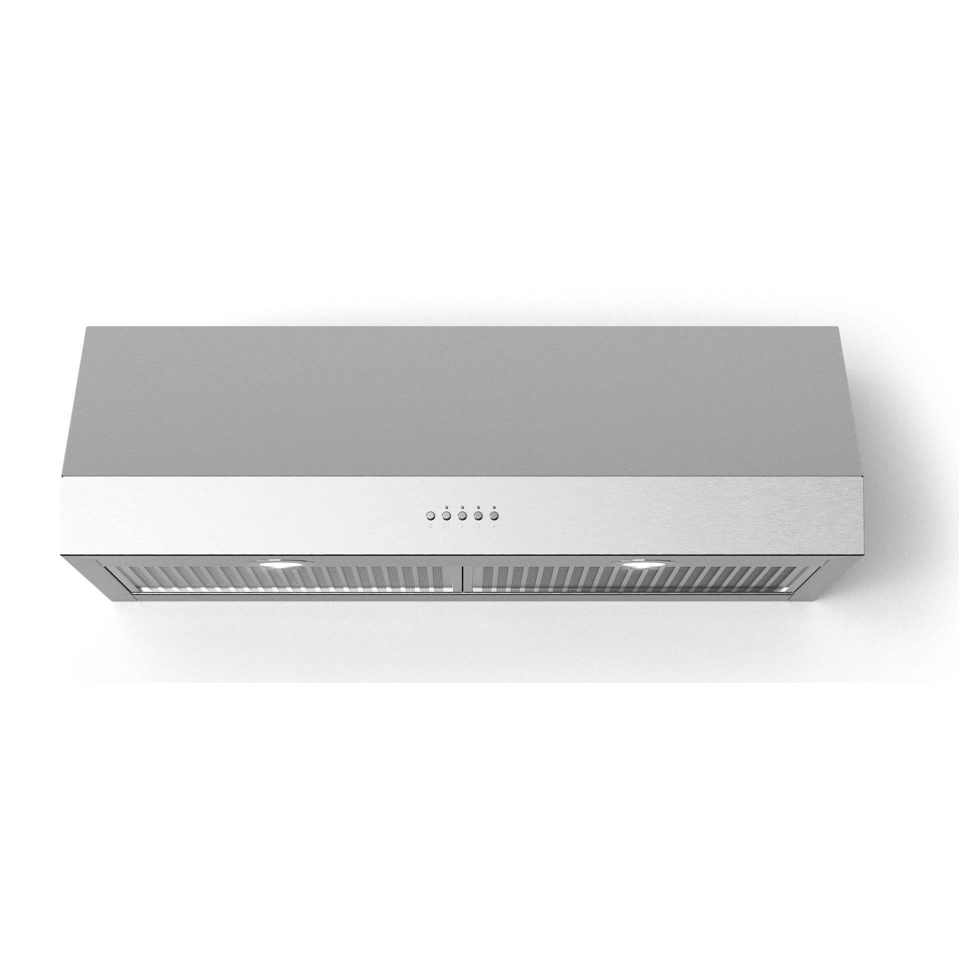 Forte Lucca 36" 600 CFM Convertible Residential Round Duct Stainless Steel Under Cabinet Range Hood With Recirculating Kit, Charcoal Filters, and LED Lighting