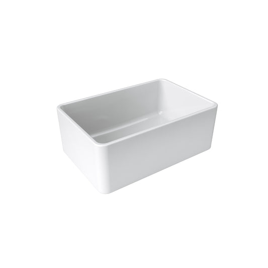 Fortis 27" White Single Bowl Farmhouse Apron-Front Reversible Fireclay Rectangular Kitchen Sink