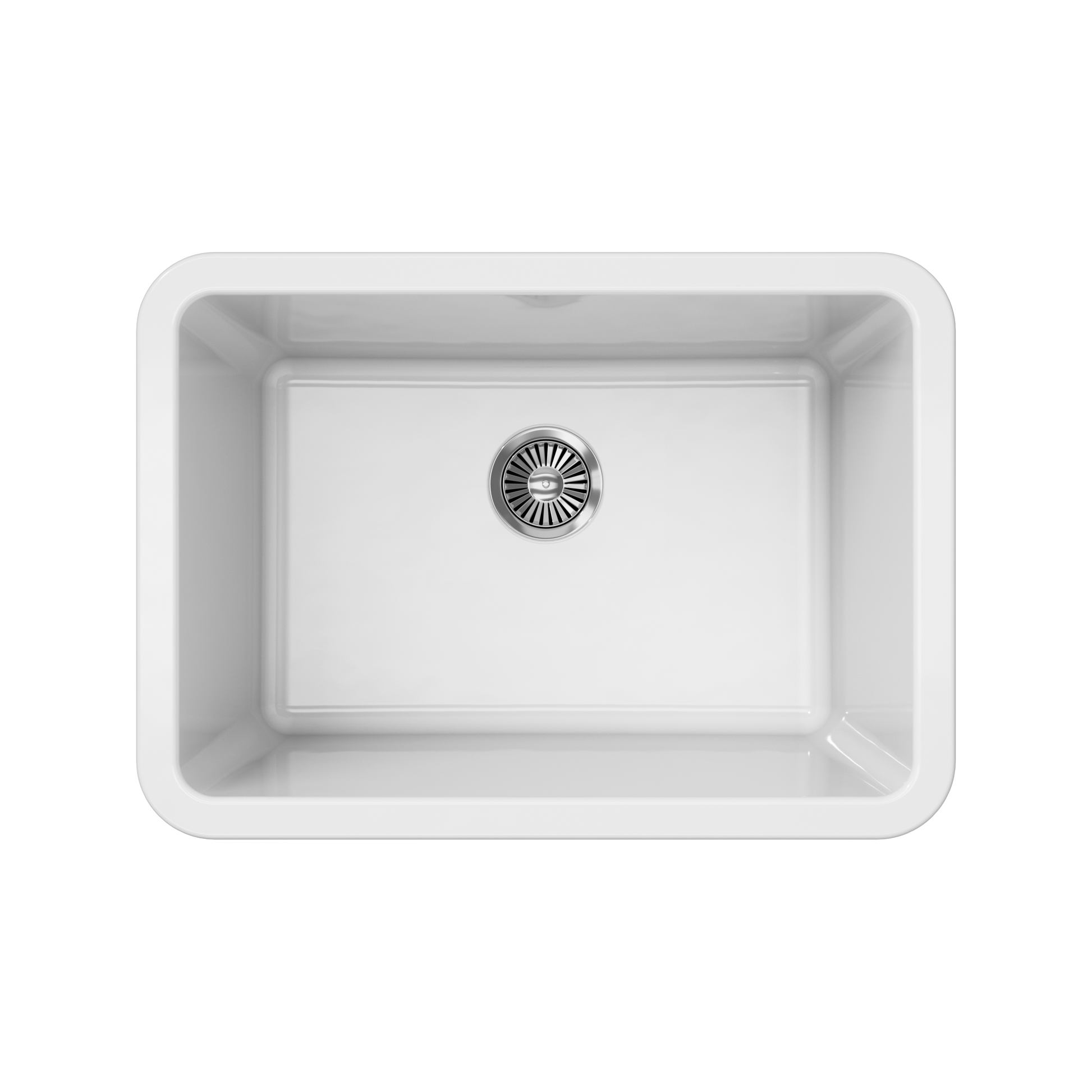 Fortis 27" White Single Bowl Farmhouse Drop-in/Undermount Fireclay Rectangular Kitchen Sink