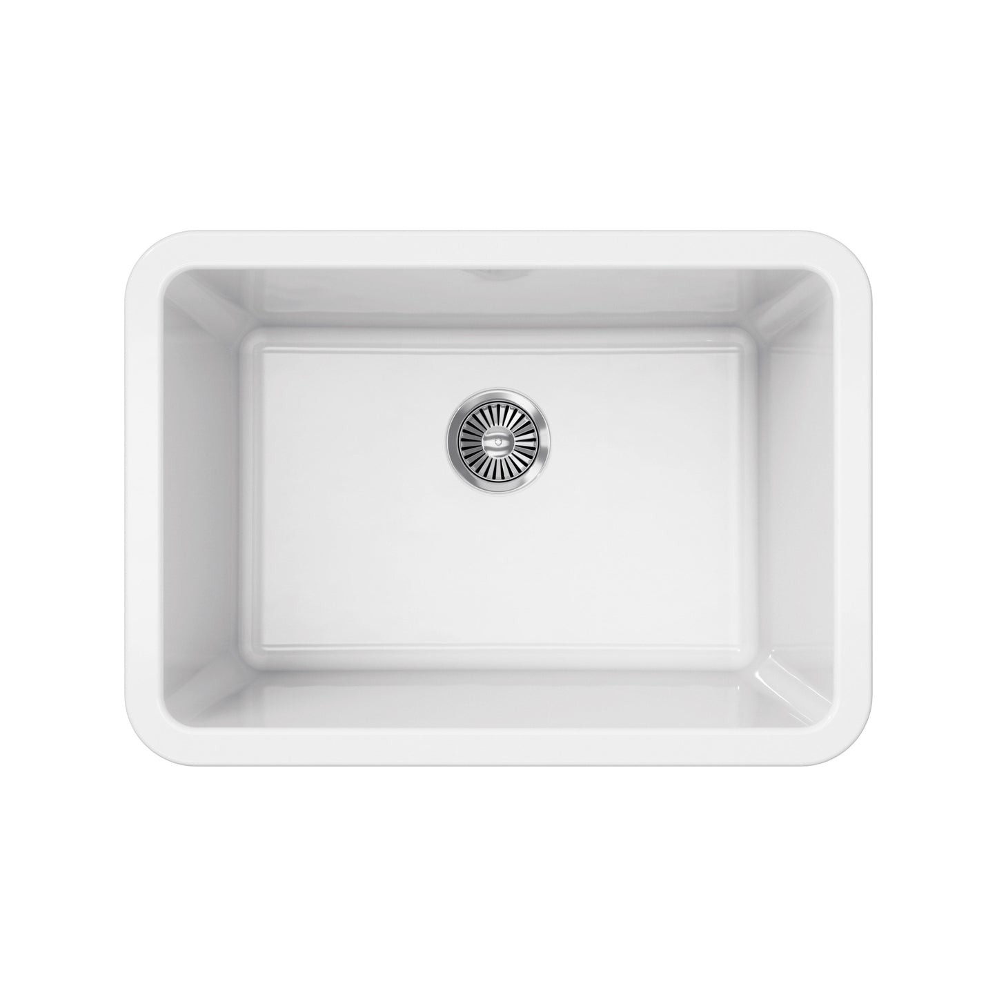 Fortis 27" White Single Bowl Farmhouse Drop-in/Undermount Fireclay Rectangular Kitchen Sink