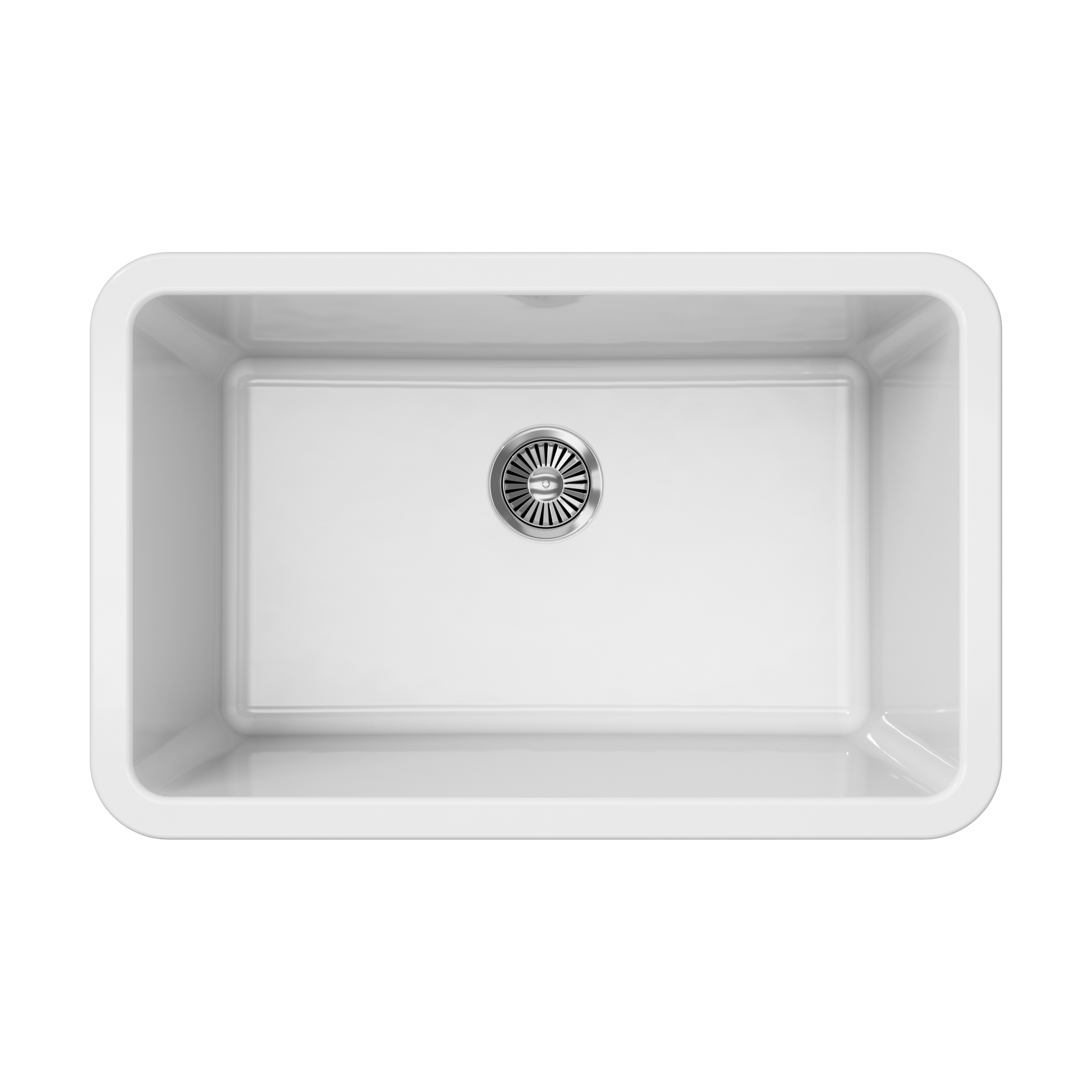 Fortis 30" White Single Bowl Drop-in/Undermount Fireclay Rectangular Kitchen Sink