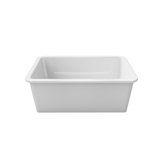 Fortis 30" White Single Bowl Drop-in/Undermount Fireclay Rectangular Kitchen Sink