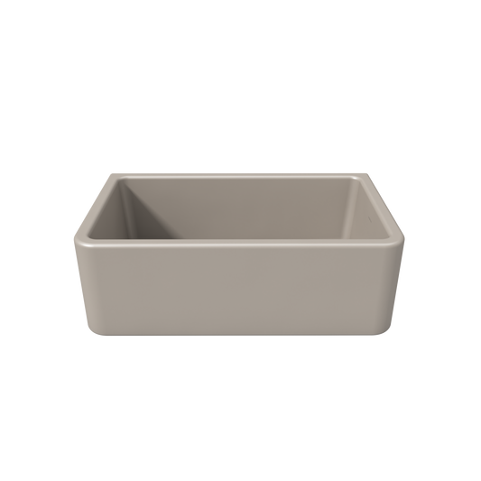 Fortis 30" x 18" Silver Flax Single Bowl Farmhouse Apron-Front Reversible Fireclay Rectangular Kitchen Sink