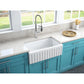 Fortis 30" x 18" White Single Bowl Farmhouse Apron-Front Reversible Fireclay Rectangular Kitchen Sink