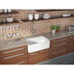 Fortis 30" x 19" White Single Bowl Farmhouse Apron-Front Reversible Fireclay Rectangular Kitchen Sink